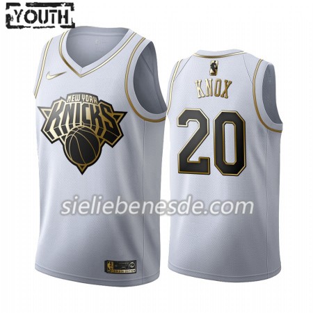 Kinder NBA New York Knicks Trikot Kevin Knox 20 Nike 2019-2020 Weiß Golden Edition Swingman
